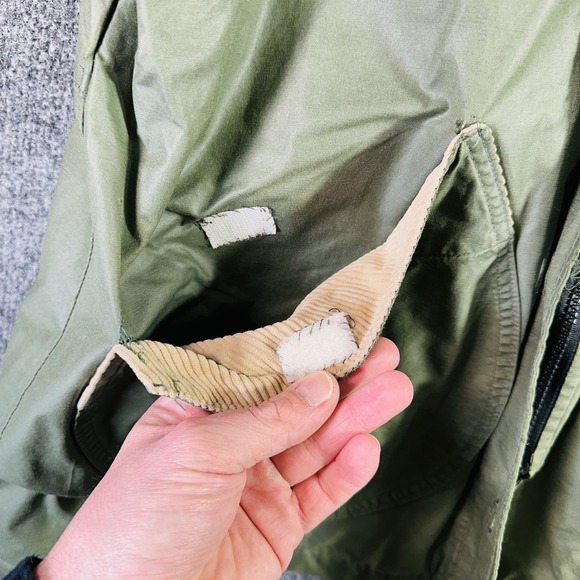 Woolrich Waxed Jacket Women's XL Green Wool Lined Corduroy Vintage USA Made 90s - Picture 11 of 16